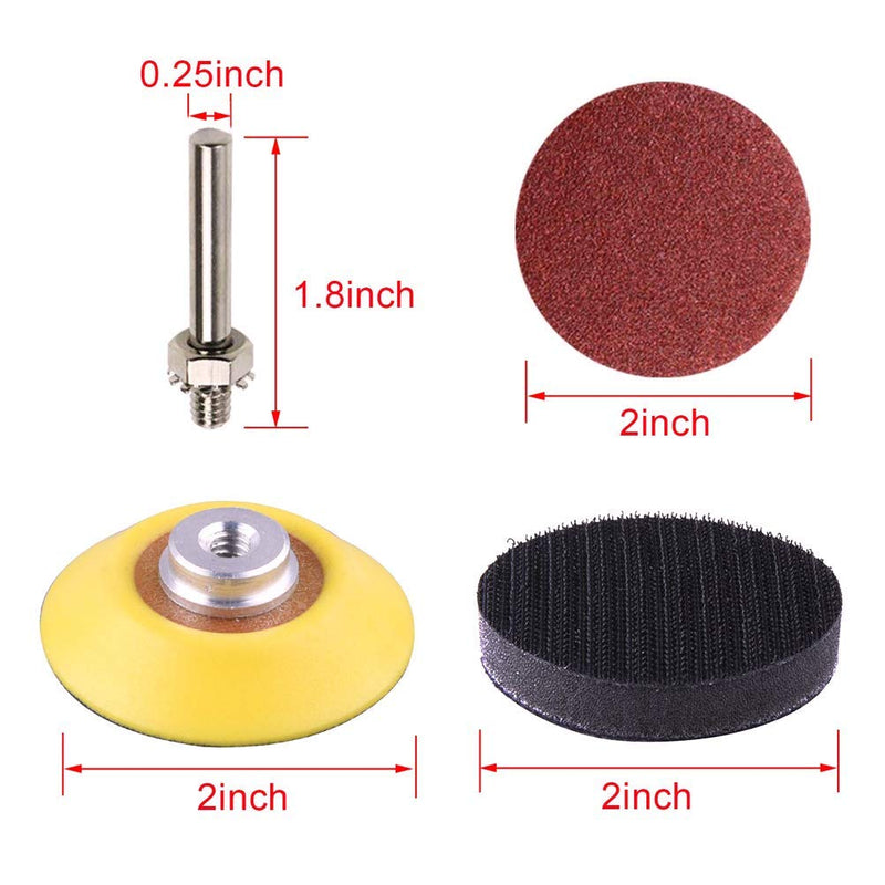  [AUSTRALIA] - 300PCS Sanding Discs Pad Kit, 2 Inch Hook and Loop Sanding Pad with Shank Backer Plate and Soft Foam Buffering Pad, Sandpaper Disc for Drill Grinder Rotary Tools Assorted 60-3000 Grits