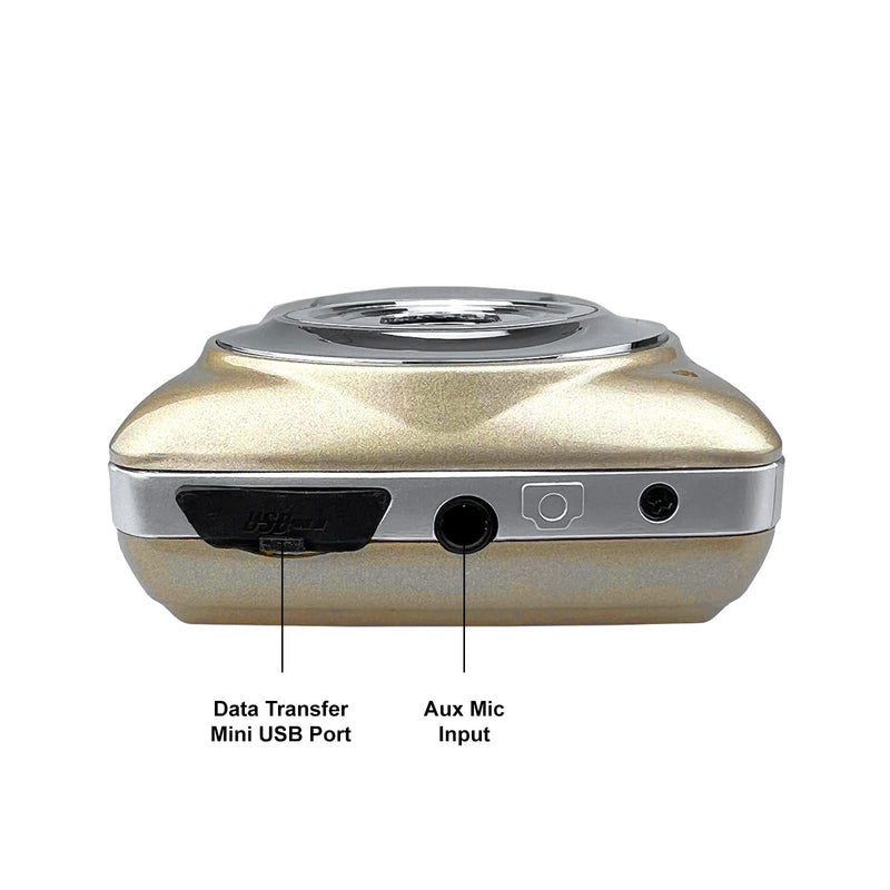  [AUSTRALIA] - Acuvar 16MP Megapixel Compact Digital Photo and Video Camera with 2.4" LCD Screen, Mic Input and USB Media Transfer (Gold) Gold