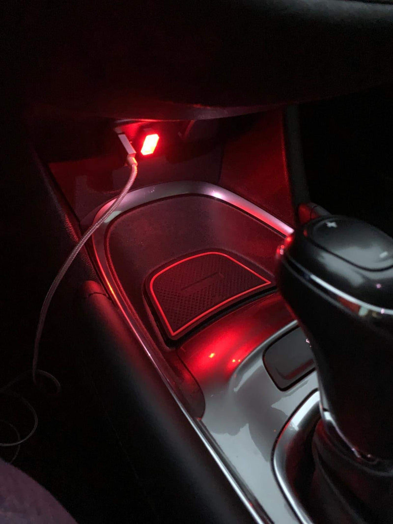  [AUSTRALIA] - Lipctine USB LED Car Interior Atmosphere Lamp, Night Led Decoration Mini USB Light, Ambient Lighting Kit, Charging for Interior Led Lights White Blue Red Yellow Green Pink Ice Blue 7PCS (7 Colors) 7 color(7PCS)