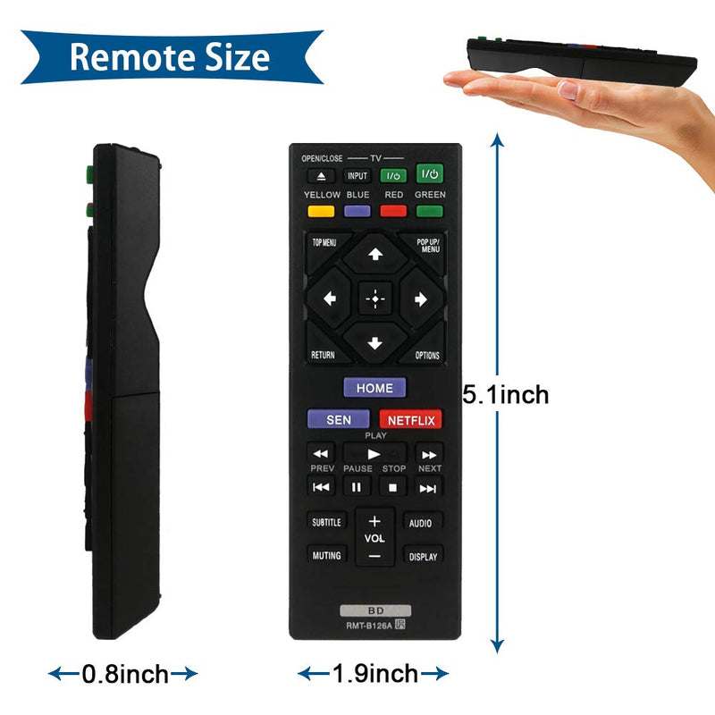 New RMT-B126A Remote Control Replacement for Sony Blu-Ray Disc DVD Player BDPBX120 BDPBX320 BDPBX520 BDPBX620 BDPS1200 BDPS2100 BDPS2200 BDPS3200 BDPS5200D BDPS6200, sub RMT-VB200U RMT-VB100U - LeoForward Australia