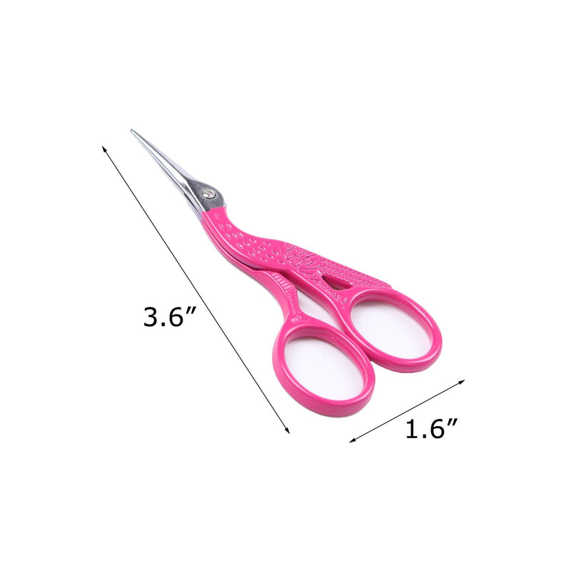  [AUSTRALIA] - BIHRTC 3.6" Stainless Steel Sharp Tip Classic Stork Scissors Crane Design Sewing Scissors DIY Tools Dressmaker Shears Scissors for Embroidery, Craft, Needle Work, Art Work & Everyday Use (Hot Pink)
