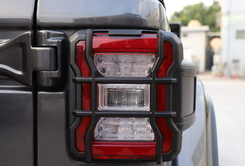 YOCTM Black Light Guards for LED Rear Taillights (LED Tail Light only) Covers Protector Trim For 2018 2019 2020 2021 Jeep Wrangler JL JLU Rubicon Sport Sahara (Will Not Fit JT) Black B - LeoForward Australia