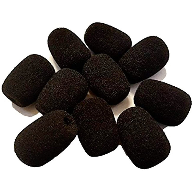  [AUSTRALIA] - Universal Headset Foam Microphone Windscreens- Global Teck 10 pk, Mic Covers For Blue Parrot B250, B350, B450, B550, C400 Plantronics, Jabra, Lapel, Lavaliers,Telex, Movo, VXI- Lux, Passport, Logitech Black