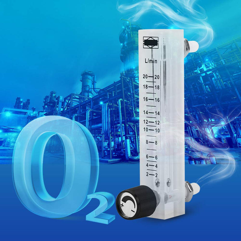 LZQ-7 Flowmeter 2-20LPM Acrylic Air Gas Flowmeter with Control Valve for Measuring Controlling Gas Flow - LeoForward Australia