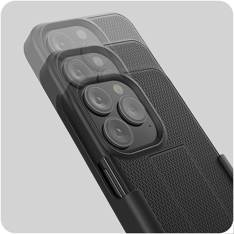  [AUSTRALIA] - Encased DuraClip Designed for iPhone 13 PRO MAX Belt Clip Case (2021) Slim Phone Cover with Holster (Black)