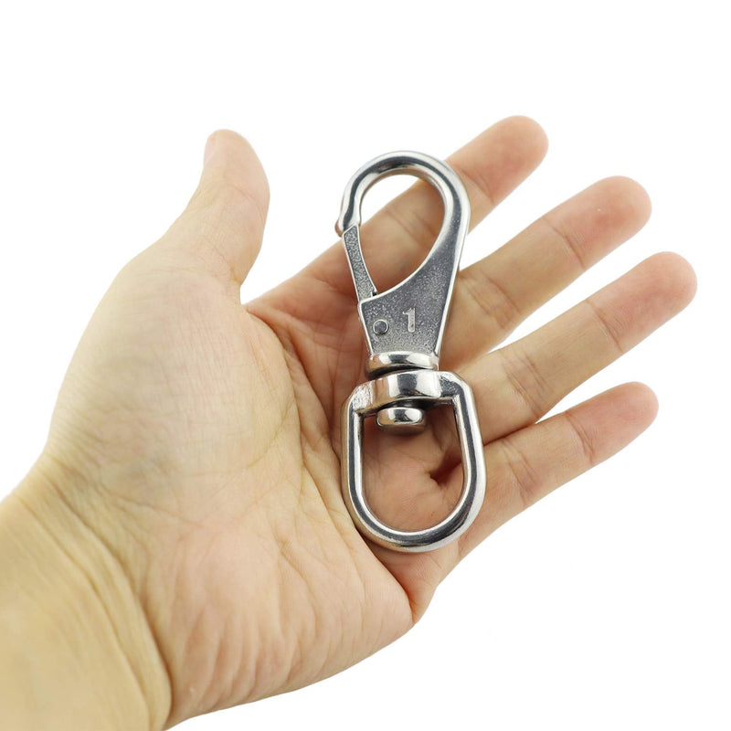  [AUSTRALIA] - 2Pack Stainless Steel 304 Swivel Eye Snap Hooks (3-7/16In x 1-3/16 Inch), Universal Marine Scuba Diving Clips, Hardware Spring Buckles for Bird Feeders/Pet Chains/Collars/Keychains and More M5(1#) M5(1#) 2PCS