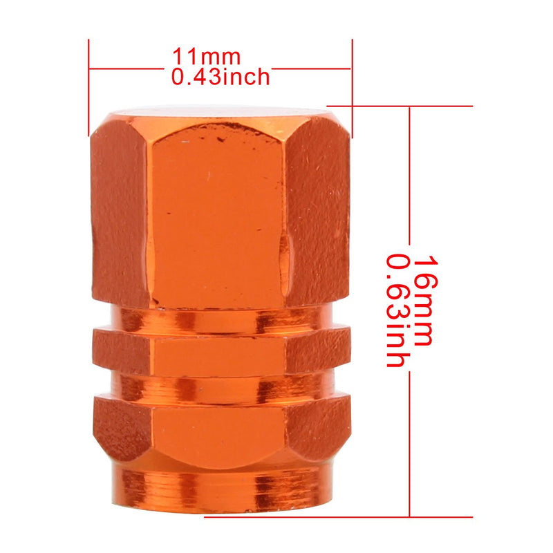 TOMALL Orange Hexagon Style Wheel Tyre Valve Stem Caps for Jeep SUV 4WD Rims Dust Cover - LeoForward Australia