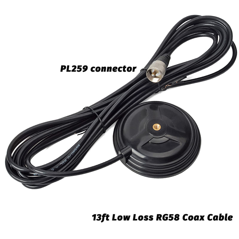  [AUSTRALIA] - TWAYRDIO Dual Band Antenna for Ham Two Way Radio, 144/430MHz VHF UHF Mobile Car Radio Antenna Full Kit with 3.6" Magnet Mount and 13ft RG58 Coax Cable PL259 Plug for 2M/70cm Amateur Transceiver