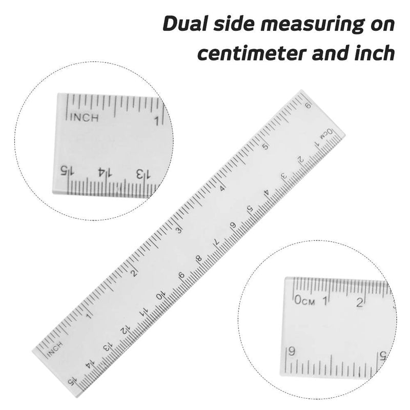  [AUSTRALIA] - Set of 4, Clear Measuring Tools, DaKuan Plastic Straight Ruler (12 Inches and 6 Inches) and Protractor 180 Degree (4 Inch and 6 Inch)