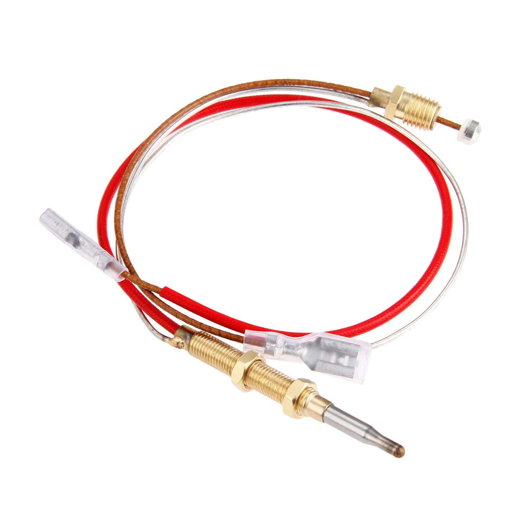  [AUSTRALIA] - Thermocouple for gas patio heater outdoor heating, Aupoko patio heater spare parts thermocouple for heating element, M6x75 thread with M8x1, M9x1 connection nuts 6.3 mm flat clamp, 410 mm
