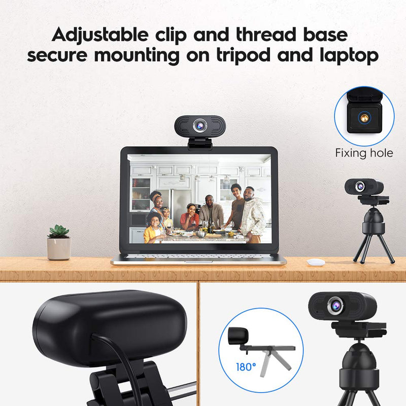  [AUSTRALIA] - Webcam with Microphone,HD1080p USB Webcam Laptop USB Computer Camera for Streaming Gaming Conferencing Compatible with OBS Xbox Skype Facebook OBS Twitch YouTube Xsplit Mac OS Windows 10/8/7 Black-01