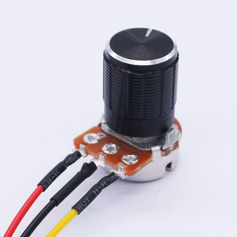  [AUSTRALIA] - TWTADE 3PCS 10K Ohm Linear Taper Adjustable Rotary Potentiometer Change Resistance WH148 B10K 3 Pin with XH2.54-3P Connector Wire Cable + Black Knob Cover Cap 148-10kBK