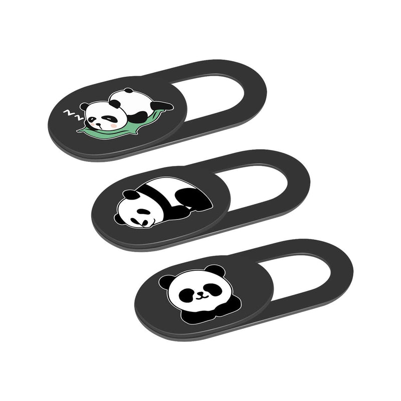  [AUSTRALIA] - Webcam Camera Cover Slide 0.02-Inch Ultra-Thin Cute Panda Camera Cover for MacBook, iMac, Laptop, PC, iPad, iPhone, Smartphone, Protect Your Visual Privacy (Panda-Black) Panda-Black