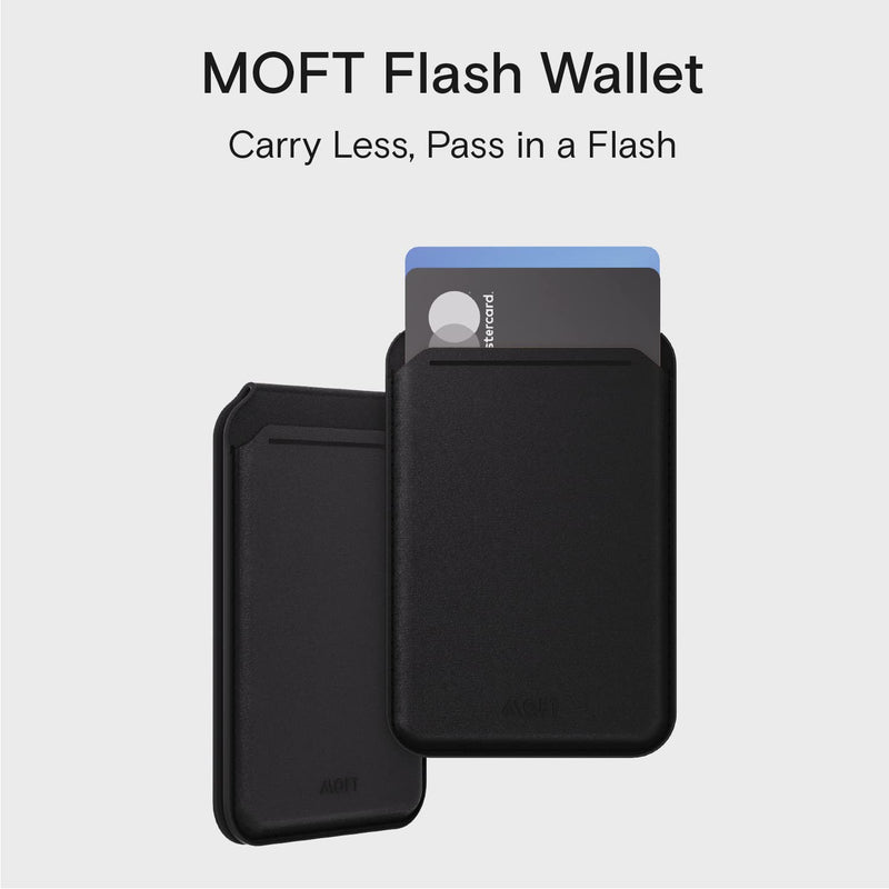  [AUSTRALIA] - MOFT MagSafe Compatible Wallet Quick Access for iPhone 14 /iPhone 13/ iPhone12 Series Open ID Window Convenient Card Use and Sturdy Stand with Steel Hinge Flash Wallet Phone Stand Night Black