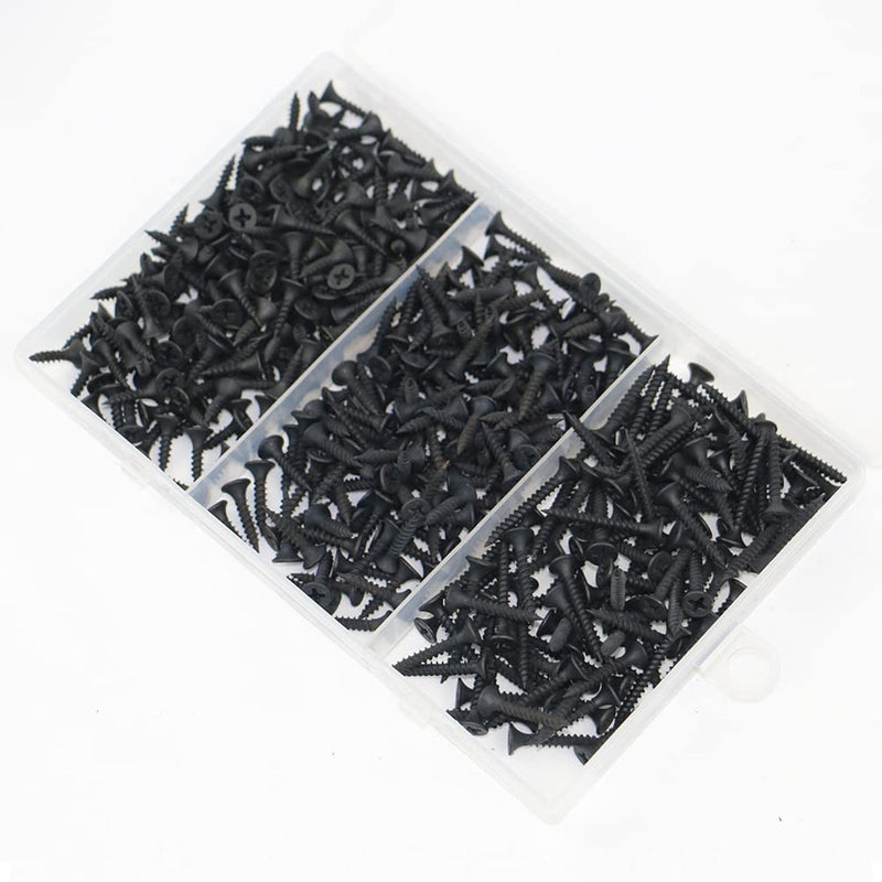  [AUSTRALIA] - AMJ-M3.5, 300pcs Screws in 4 Popular Sizes, Carbon Steel Screws Assortment Kit for Dig or Wood Working Projects, Needn't Pre-Drilling on Wood, Drywall. M3.5*16mm — M3.5*20mm — M3.5*25mm — M3.5*30mm