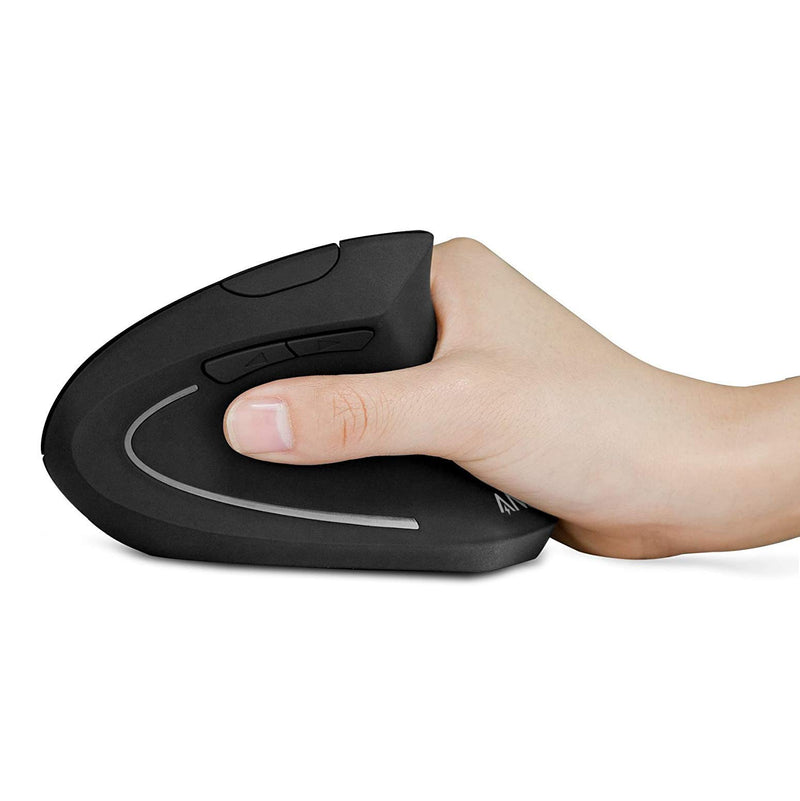  [AUSTRALIA] - Anker 2.4G Wireless Vertical Ergonomic Optical Mouse, 800 / 1200 /1600 DPI, 5 Buttons for Laptop, Desktop, PC, Macbook - Black