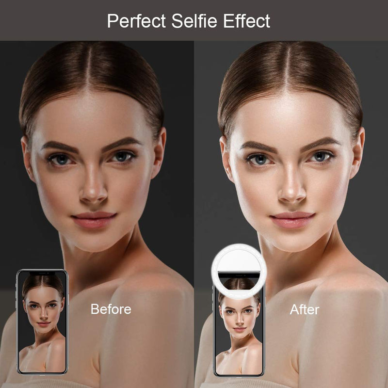  [AUSTRALIA] - Selfie Ring Light, QIAYA Portable Clip Selfie Light with 36 LED for Smart Phone Photography, Camera Video