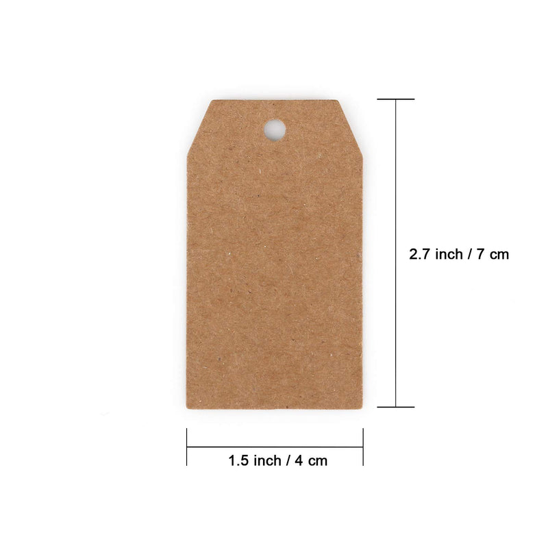  [AUSTRALIA] - Kraft Paper Tags with Twine - 100 pcs Paper Gift Hang Tags, 130 ft Natural Jute Twine String for Arts and Crafts, Wedding, Christmas, Thanksgiving, Holiday and Gift Wrapping (1.5 x 2.7 inch)