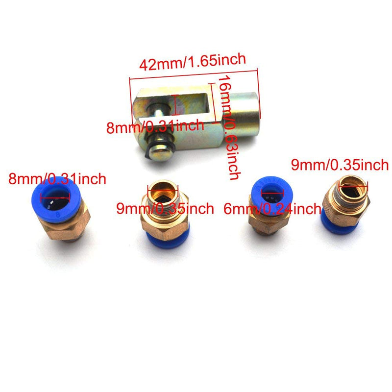 Sydien 20mm Bore 300mm Stroke Dual Acting Pneumatic Air Cylinder with Y Connector and 4Pcs Pneumatic Quick Fitting MAL20*300 - LeoForward Australia