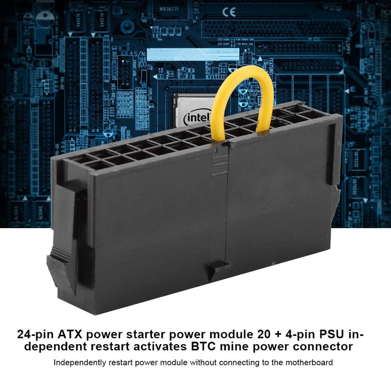 [AUSTRALIA] - ASHATA 24-Pin ATX Power Supply Jumper Bridge Tool,24Pin ATX Power Supply Starter Power Module 20+4 Pin PSU Reboot Connecter for BTC Miner Machine