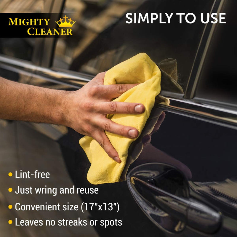  [AUSTRALIA] - Premium Chamois Cloth for Car - 2 Pack - Mini Car Shammy Towel (17 x 13 inches) - (Two Tubes + One Extra Chamois Towel)