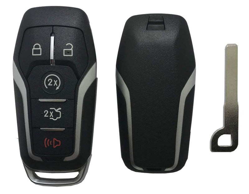  [AUSTRALIA] - Smart Key Fob Shell Case Fit for Ford Fusion Mustang Explorer Edge 5 Buttons Keyless Entry Remote Key Fob Cover Housing (Black) Black