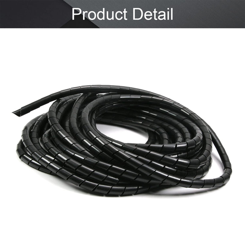  [AUSTRALIA] - Othmro 1Pcs Spiral Cable Wrap Spiral Wire Wrap Cord for Computer Electrical Wire Organizer Sleeve(Dia 10MM-Length 8M Black) 10mmx8-10m 1pcs