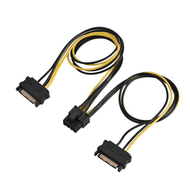  [AUSTRALIA] - Delaman Adapter Cable, 15-pin SATA Male to 8-pin Female PCI-E PCI Express Power Connector Supply Adapter Cable for Computer Video Card Power (40cm Dual SATA Cable)