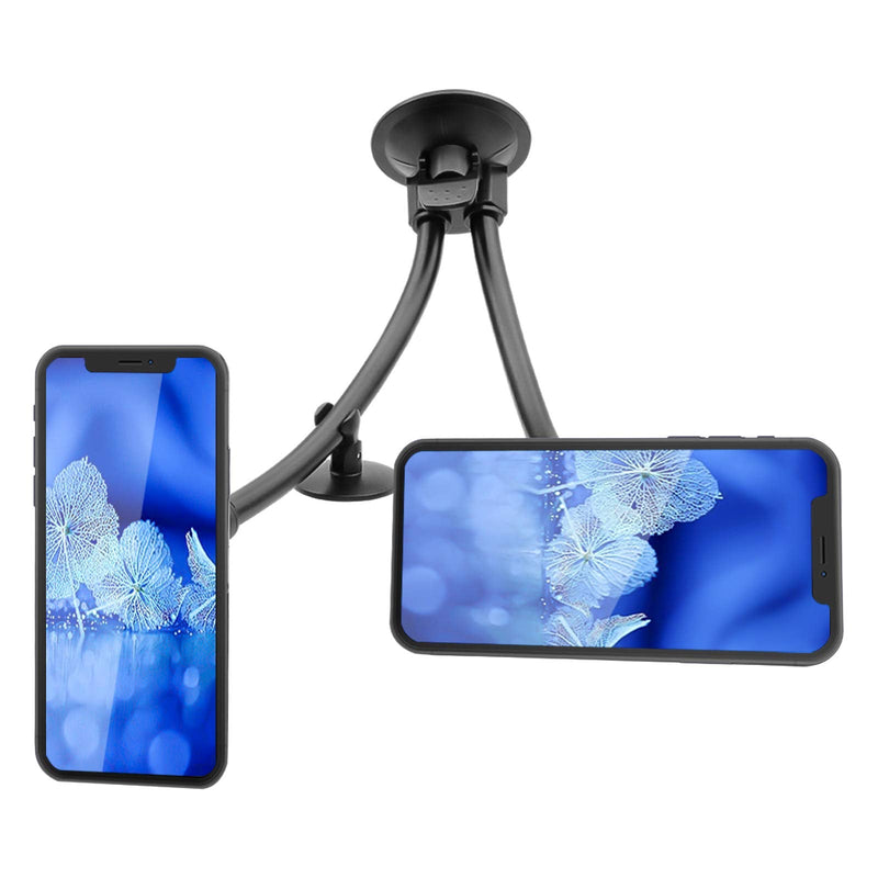 [AUSTRALIA] - Kolasels Dual Magnetic Car Phone Mount, Gooseneck Car Phone Holder for Truck Windshield & Dashboard with 3M/Stabilizer, Dual Long Arm Phone Mount Compatible with iPhone Galaxy All Smart Cell Phones