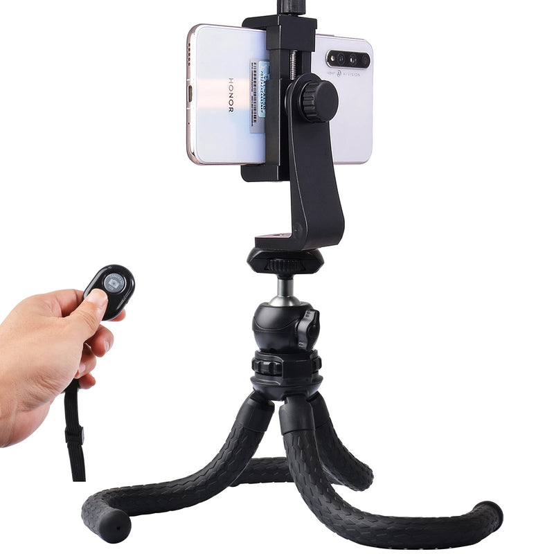  [AUSTRALIA] - Phone Tripod, Ruittos Flexible Tripod Octopus Leg Mini Tripod with Bluetooth Camera Remote and Mobile Tripod Mount Adapter, Compatible with iPhone 13 Pro 12 11Xs Samsung Andriod Live Streaming Vlog