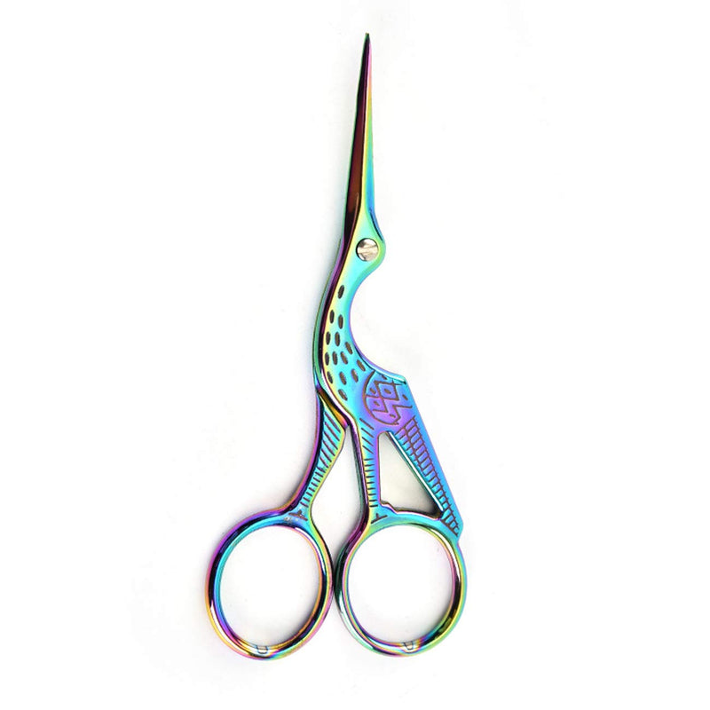  [AUSTRALIA] - Acronde 2PCS Vintage Stork Shape Sewing Scissors Stainless Steel Tailor Scissors Sharp Sewing Shears for Embroidery, Sewing, Craft, Art Work & Everyday Use (Colorful) Colorful