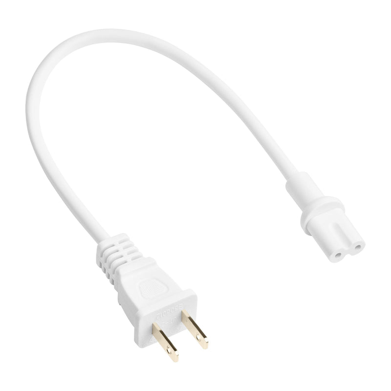  [AUSTRALIA] - VEBNER Extra Short Power Cord Compatible with Sonos Five, Sonos Play 5, Sonos Beam, Sonos Arc, Sonos Amp, Sonos Playbase, Sonos Sub Gen 3 and Sonos Sub Mini (White, 12-Inch) 2-Pack