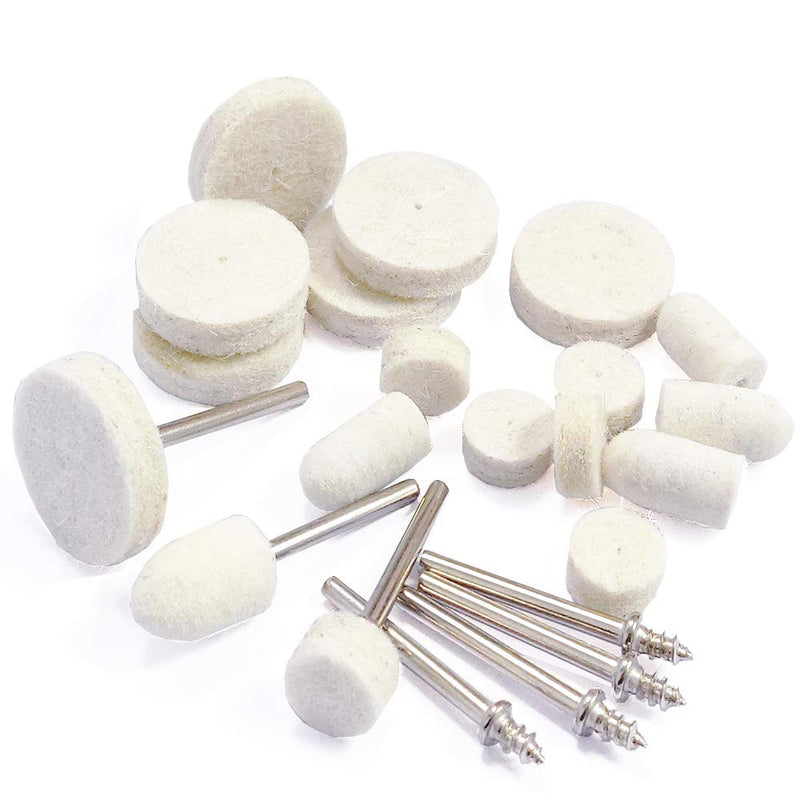  [AUSTRALIA] - 121pcs Wool Felt Polishing Buffing Wheel Pad Mandrel Mounted Grinding Accessories Attachment Rotary Tools Set for Dremel 121 pack Polishing Buffing Wheel