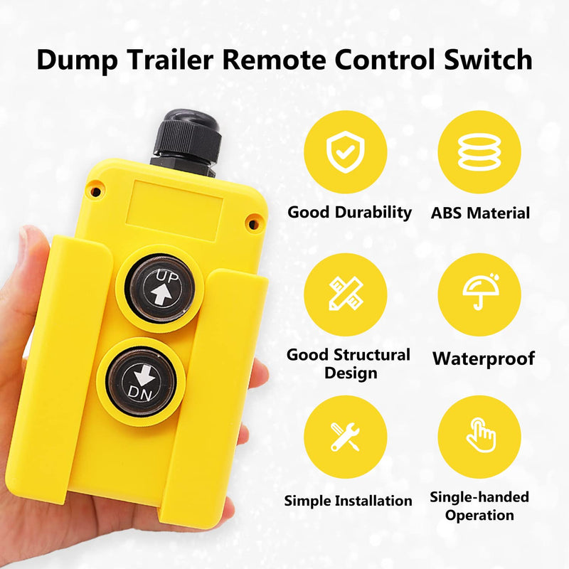  [AUSTRALIA] - YIJIA Dump Trailer Remote Control Switch 12V DC Up Down Control Switch Hydraulic Pump Power Acting Lift Unloading Trailer Truck Tipper Wrecker X-G018