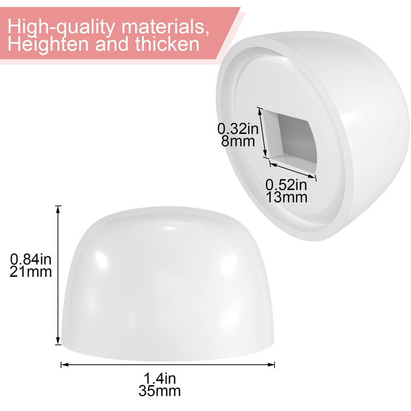  [AUSTRALIA] - PAGOW 8 Pack Toilet Bolt Caps Decorative, White Plastic Toilet Caps for Bottom of Toilet, Height 0.84" Push-On Toilet Bowl Bolt Caps Covers for Home Office Height 0.84"