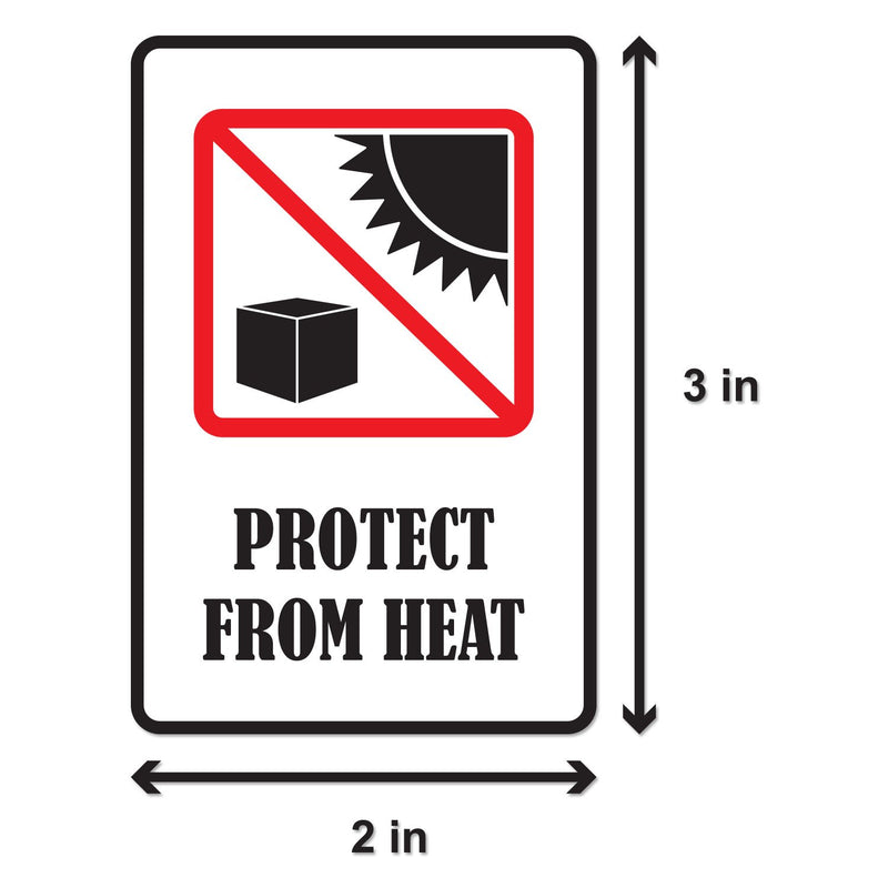 Protect from Heat 3" x 2" International Safe Shipping Handling Caution Labels Stickers (300 Labels per roll / 1 roll) - LeoForward Australia