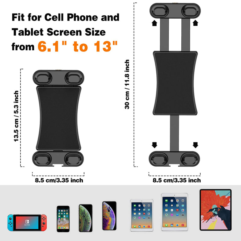  [AUSTRALIA] - Heavy Duty Tablet Holder Mount-Jubor Drill Base iPad Car Stand Holder for 6.1" - 13" Tablets for Car/Truck/Commercial Vehicles Dashboard/Wall/Desk, Compatible with iPad Mini/Pro 12.9, Samsung Galaxy