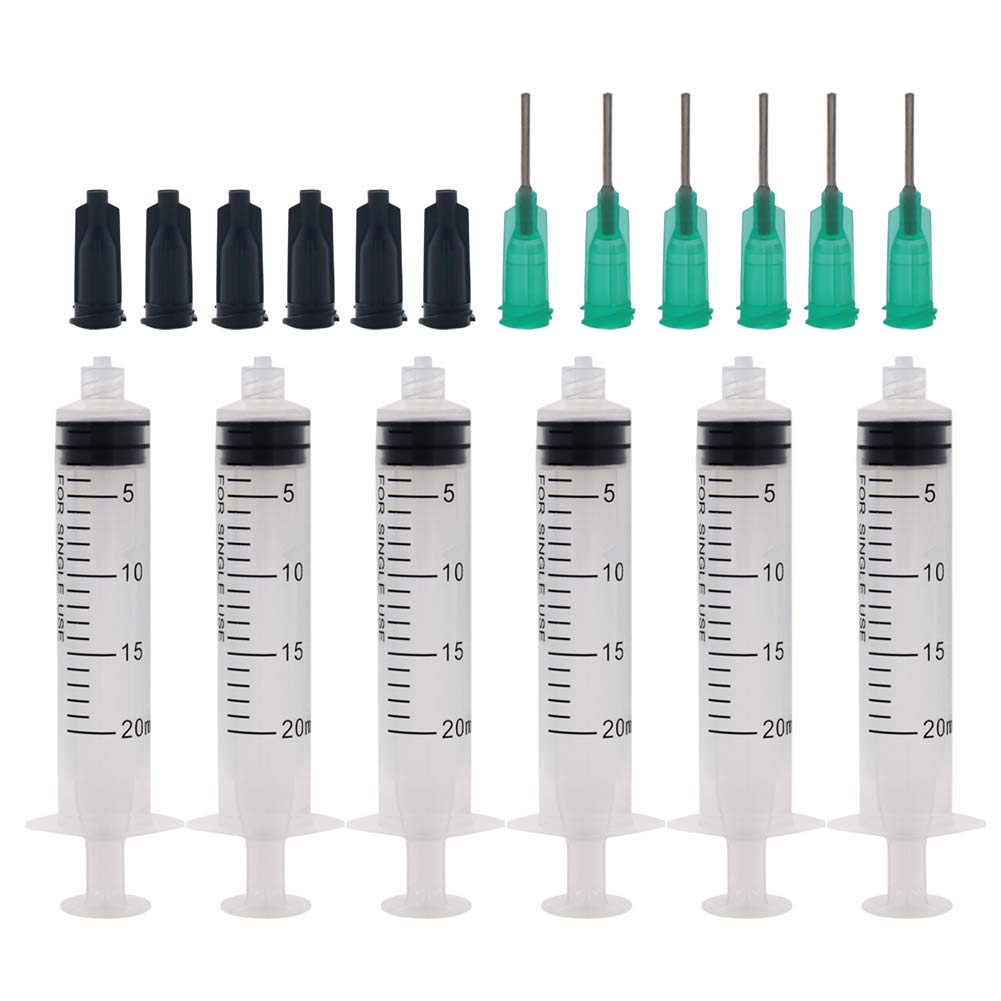  [AUSTRALIA] - Shintop 20ml Syringe with 18G 1/2 Inch Blunt Tip Needles, Syringe Caps for Experiments, Industrial Use (12 Pack)