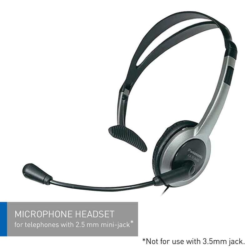  [AUSTRALIA] - Panasonic KX-TCA430 Comfort-Fit, Foldable Headset with Flexible Noise-Cancelling Microphone and Volume Control, Regular, Grey/Silver