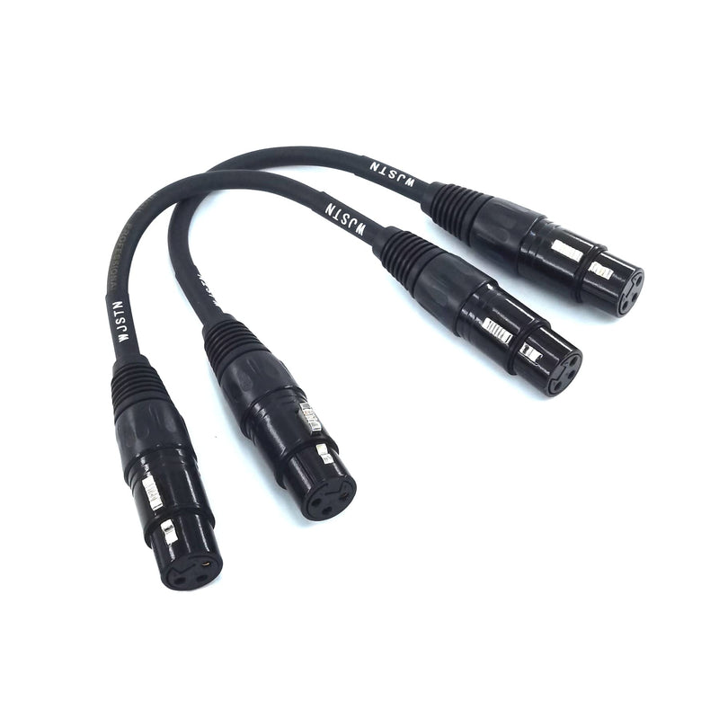 [AUSTRALIA] - WJSTN XLR Female to Female Adapter 3 Pin Mic Cord ，6 inches XLR Interconnection Cable Splitter 2 Pack