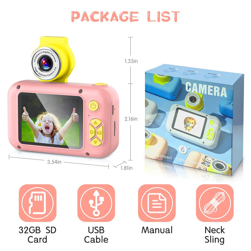  [AUSTRALIA] - Kid Camera,ARNSSIEN Camera for Kid,2.4in IPS Screen Digital Camera,180°Flip Len Student Camera,Children Selfie Camera with Playback Game,Christmas/Birthday Gift for 4 5 6 7 8 9 10 11 Year Old Girl Boy Pink