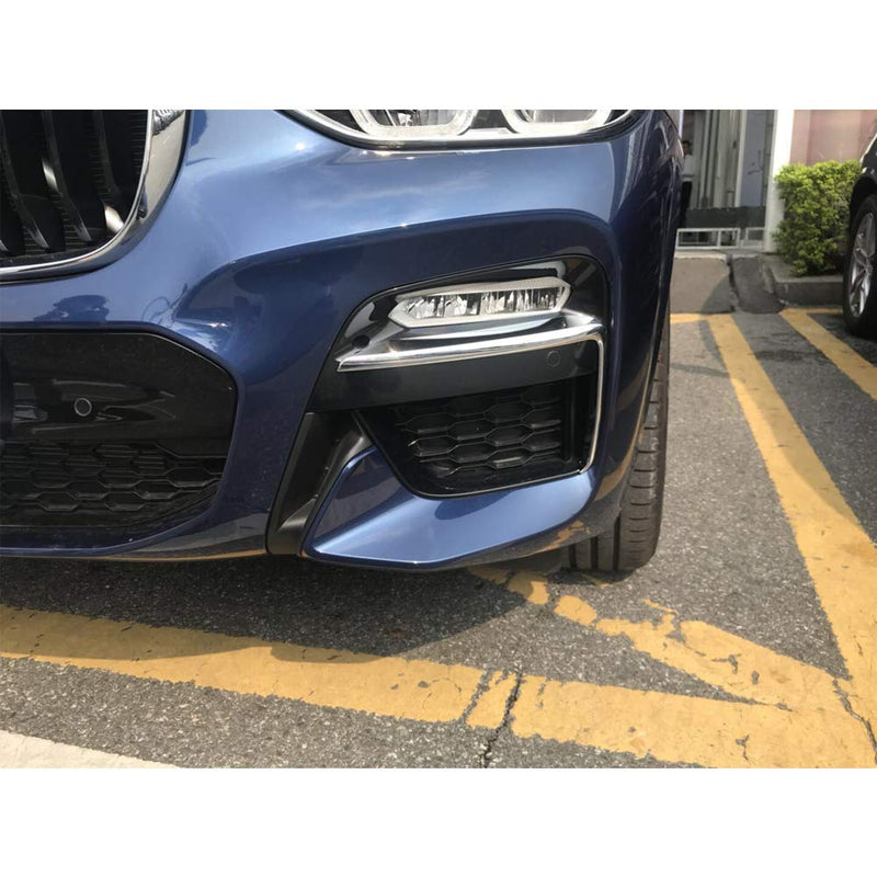  [AUSTRALIA] - Beautost Fit For BMW X3 Sport 2018 2019 2020 Front Corner Mesh Grill Molding Cover Trims Chrome