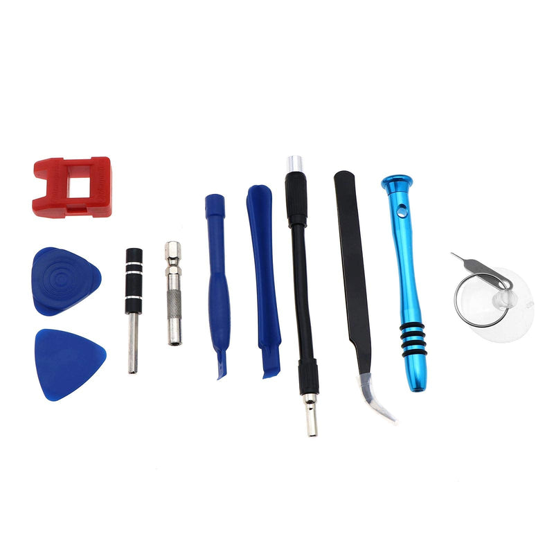  [AUSTRALIA] - Screwdriver Repair Tool Kit with Anti-Static Tweezers Triangle Pry Tools Crowbar for Watch Cellphone Computer Electronic Blue