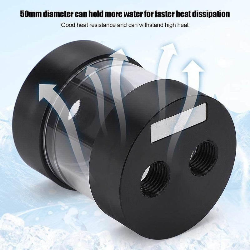  [AUSTRALIA] - 3 Holes Cylindrical Computer Water CoolingTank,YSX-6PC 50mm OD Water Cooling Tank Cylinder Water Cooled Reservoir Tank Water Cooling Radiator with G1/4 Thread Holes for Computer Desktop