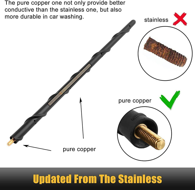  [AUSTRALIA] - KSaAuto Antenna for 2009-2022 Dodge RAM 1500 2500 3500 Ford F150, 16 Inch Stubby Dodge RAM 1500 Antenna Replacement, Car F150 Antenna, Truck RAM 1500 Accessories Upgrade for FM AM Reception