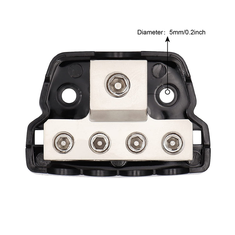  [AUSTRALIA] - TuoLauthon 2PCS 4 Way Power Distribution Block 1x 0/2/4 Gauge in / 4x 4/8/10 Gauge Out Nickel Plated Car Audio Splitter Amp Distribution Connecting Block