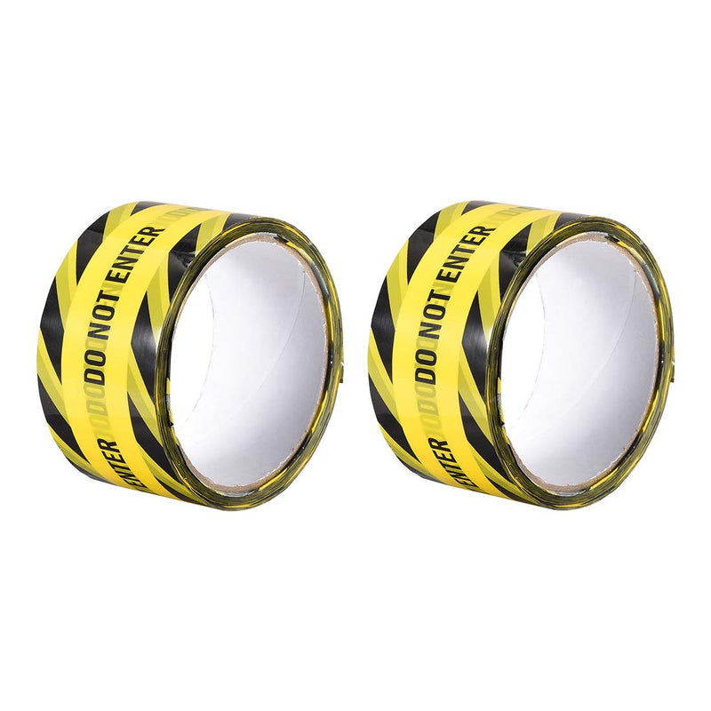  [AUSTRALIA] - uxcell Caution Warning Stripe Sticker Adhesive Tape DO NOT Enter Marking, 82 Ft x 2 Inch(LxW), Yellow Black for Workplace Wet Floor Caution 2pcs