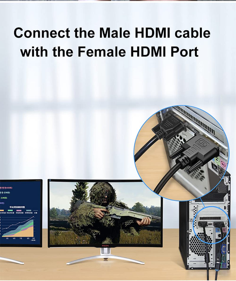  [AUSTRALIA] - HDMI to DVI Adapter, UV-CABLE Bidirectional Female HDMI to DVI-I (24+5) Male Cable Adapter Converter Connector 1080P for Computer, Monitor, TV Projector, Video Game and so on (1, Black) 1