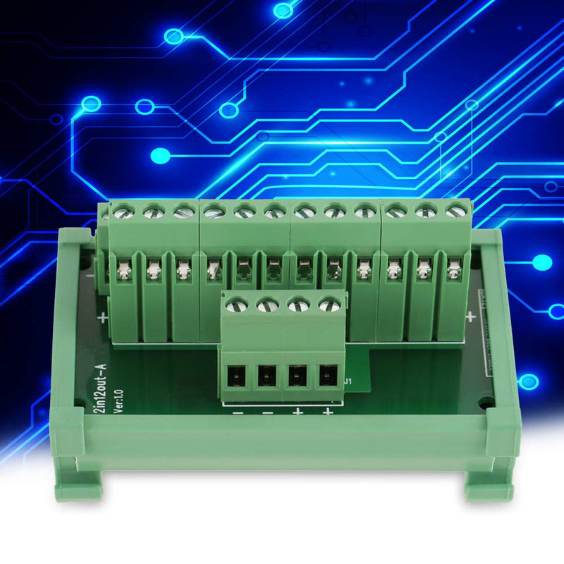  [AUSTRALIA] - 12 Position Power Distribution Board DIN Rail Mount Interface Module Breakout Board Used for 35mm Rails