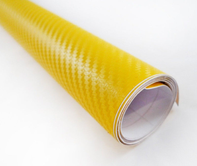  [AUSTRALIA] - DIYAH 3D Yellow Carbon Fiber Film Twill Weave Vinyl Sheet Roll Wrap DIY Decals 12" X 60" (1FT X 5FT)